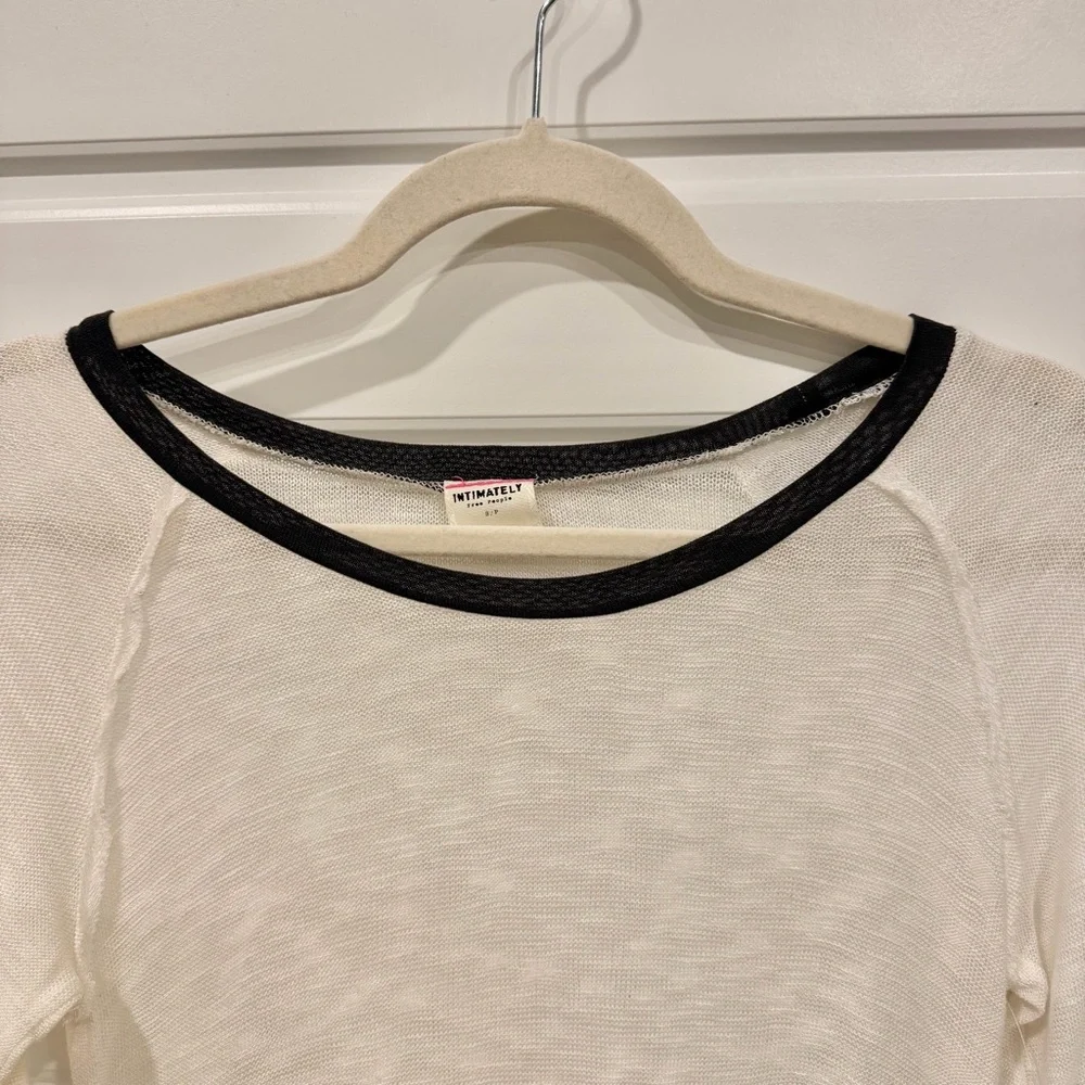 Free People Layering Tee Snow Combo Size S NWT Asymmetric Hem Soft Stretch